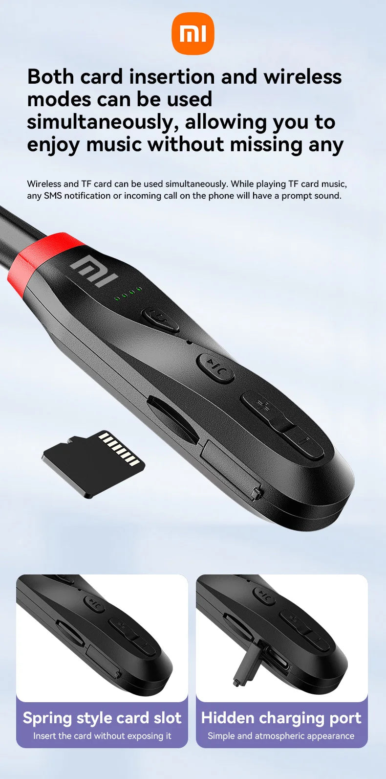 200 Hour Play XIAOMI i35 Neckband Wireless Earbuds Bluetooth5.3 Stereo Earphones Noise Reduction Sport Neckband Headset