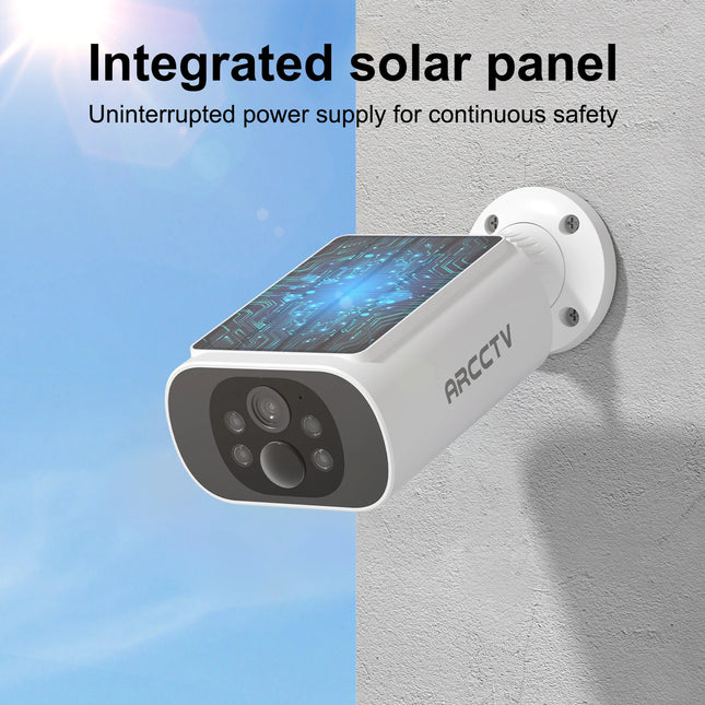 ARCCTV 4MP Wifi Solar Battery Camera Kit Surveillance Security System Humanoid Detection Siren Alarm Outdoor Wireless Camera Set