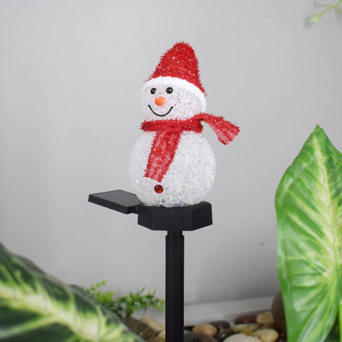 2024 New Christmas Snowman Decoration Light LED Solar Lights Outdoor Waterproof Post Lamp Garden Lawn Landscape Nightlight