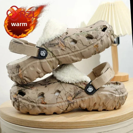 YRZL Winter Colgs Slippers Men's Shoes Men Beach Working Garden Shoe Home Soft Plush Slippers Bedroom Fuzzy Shoes Indoor Outdoor