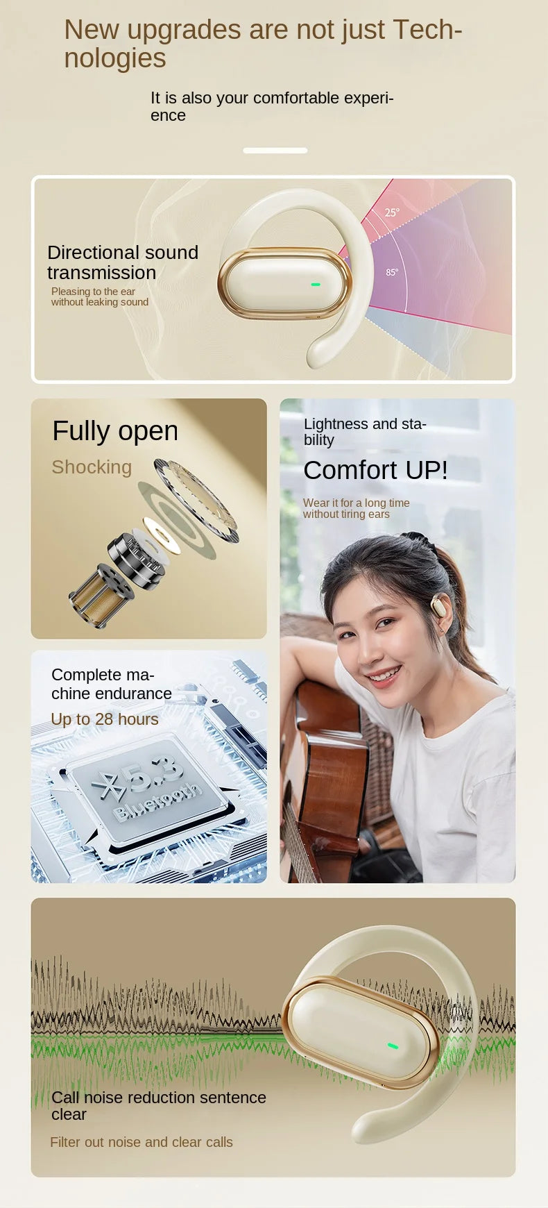 Original X96 TWS Bluetooth Headphones Wireless LED Digital Display Earphones Noise Reduction OWS Headset for Xiaomi Huawei Phone
