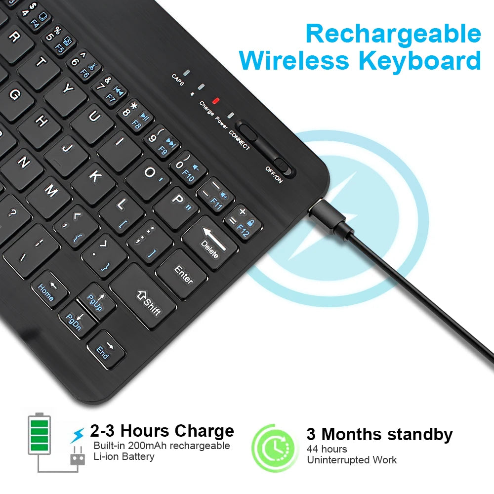 Bluetooth Wireless Keyboard Mini Keyboard For MacBook iPad 2.4G Rechargeable Gaming Receiver For Android iOS Windows