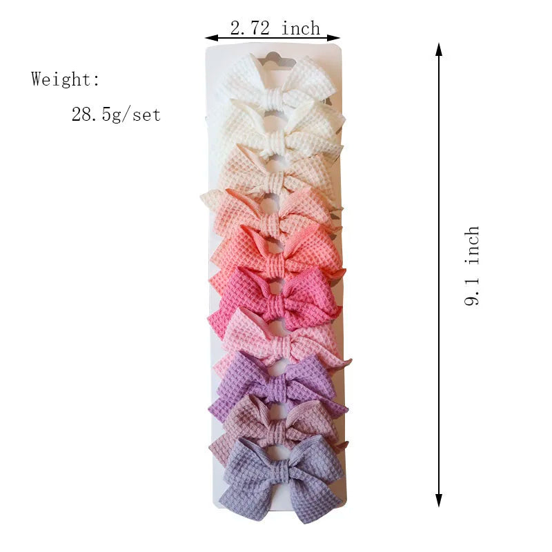 4/6/10Pcs Soft Cotton Bow Hairpin Girl Sweet Design Hairpin Color Block Delicate Hairgripe Barrettes Kawaii Child Accessories
