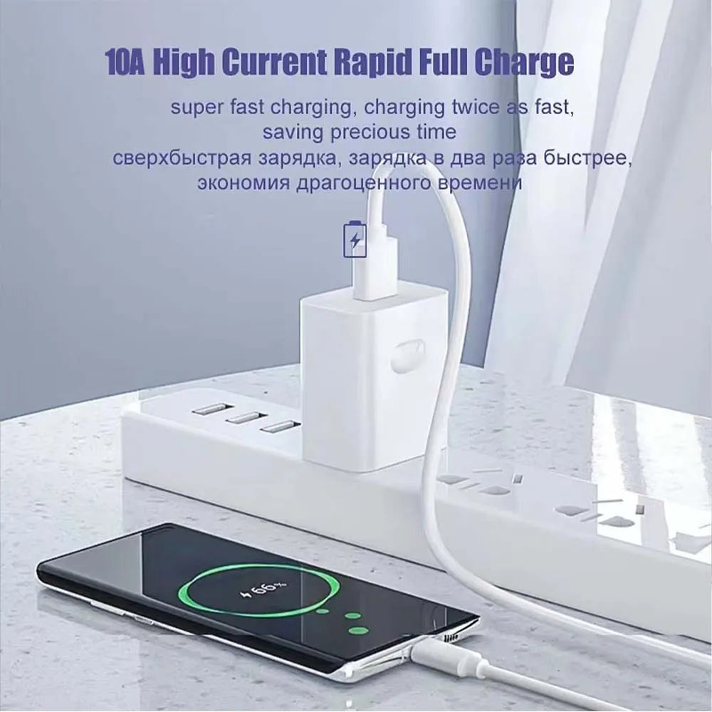 NNBILI 1-3PCS 10A 100W Type C Super Fast Charging Cable Data Cord For Samsung Huawei Xiaomi Redmi Quick Charing USB C Cables NNB