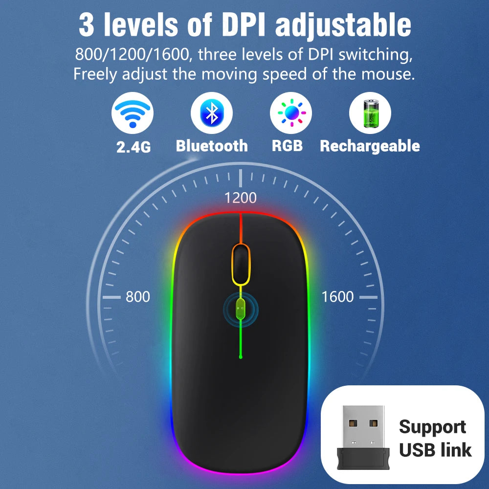 For iPad Backlit Backlight Bluetooth Keyboard Mouse For IOS Android Windows Portuguese Arabic Russian Spanish keyboard and Mouse