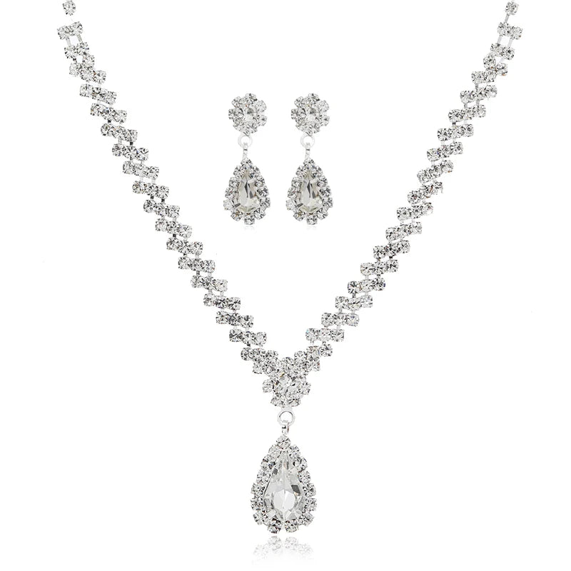 3pcsEurope and the United States luxury exquisite simple rhinestone necklace fashion bridal dress banquet decoration chain.