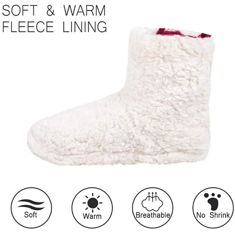 Winter Warm Slipper Womens House Fluffy Christmas Elk Fur Contton Plush Skid Anti Indoor Flat Fuzzy Female Shoes Home Boots 2023