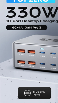 330W USB C GaN Charger 100W PD3.0 PPS QC3.0 Multiport Fast Charging Station For Laptop iPhone 15 16 Samsung Macbook Pro Tablet