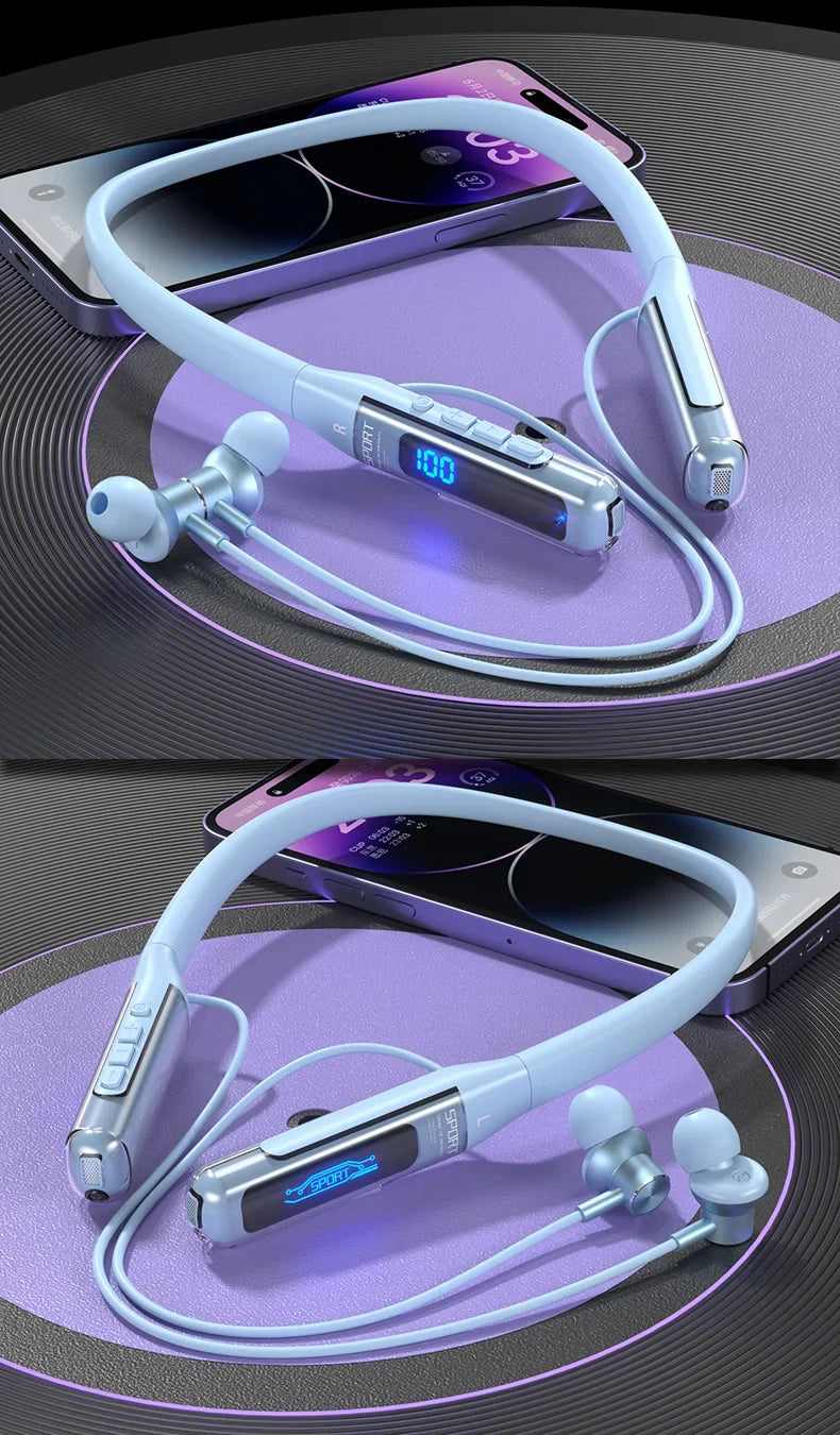 EARDECO 80 Hours Endurance Bluetooth Sport Headphone with Mic Wireless Headphones Bass Stereo Neckband Earphones Bluetooth 5.3