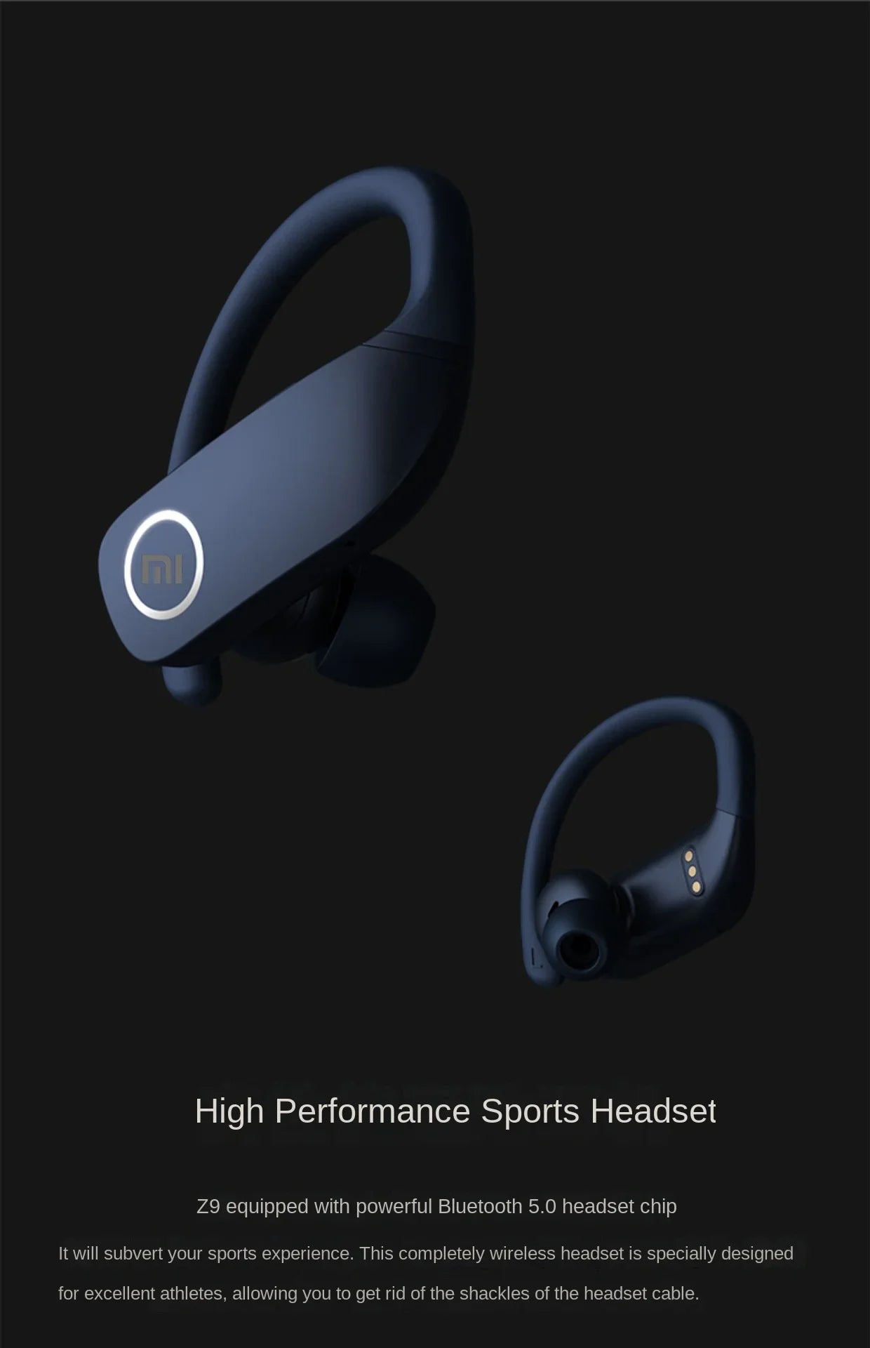 XIAOMI Original Z9 True Wireless Headset Hook Bluetooth Touch Headset HD Call LED Display Sports Headset with Microphone