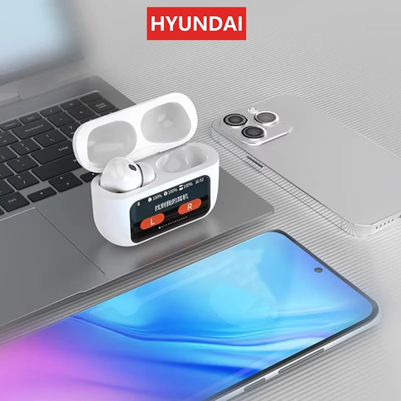 Choice HYUNDAI HY-Y11 Bluetooth Earphones LED A6 Screen Wireless Earbuds TWS ANC In Ear Sports Headphones with Mic Xiaomi Lenovo