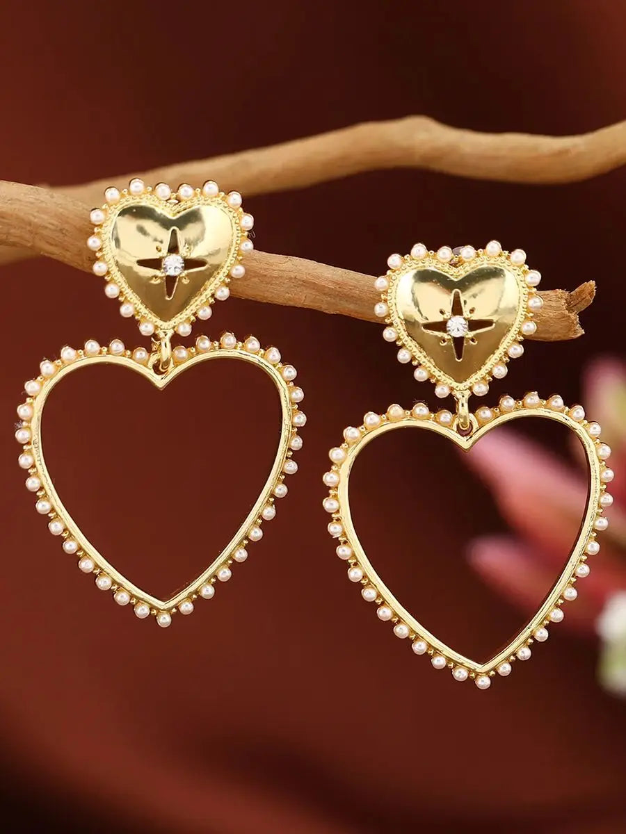 European and American popular new creative fashion exaggerated temperament hollowed out love earrings ear versatile temperament