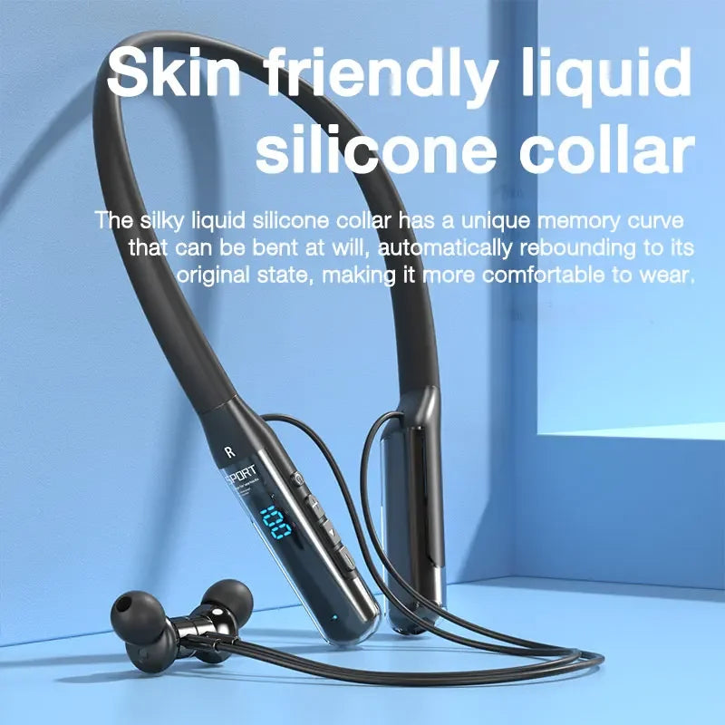 EARDECO 80 Hours Endurance Bluetooth Sport Headphone with Mic Wireless Headphones Bass Stereo Neckband Earphones Bluetooth 5.3