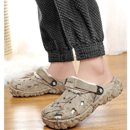 YRZL Winter Colgs Slippers Men's Shoes Men Beach Working Garden Shoe Home Soft Plush Slippers Bedroom Fuzzy Shoes Indoor Outdoor