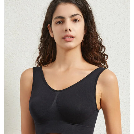 Women's S-5XL Seamless Bra Push-Up Sports Bra Non-wire Crop Tops Solid Color Sexy Lingerie No Pads Breathable Female Brassiere