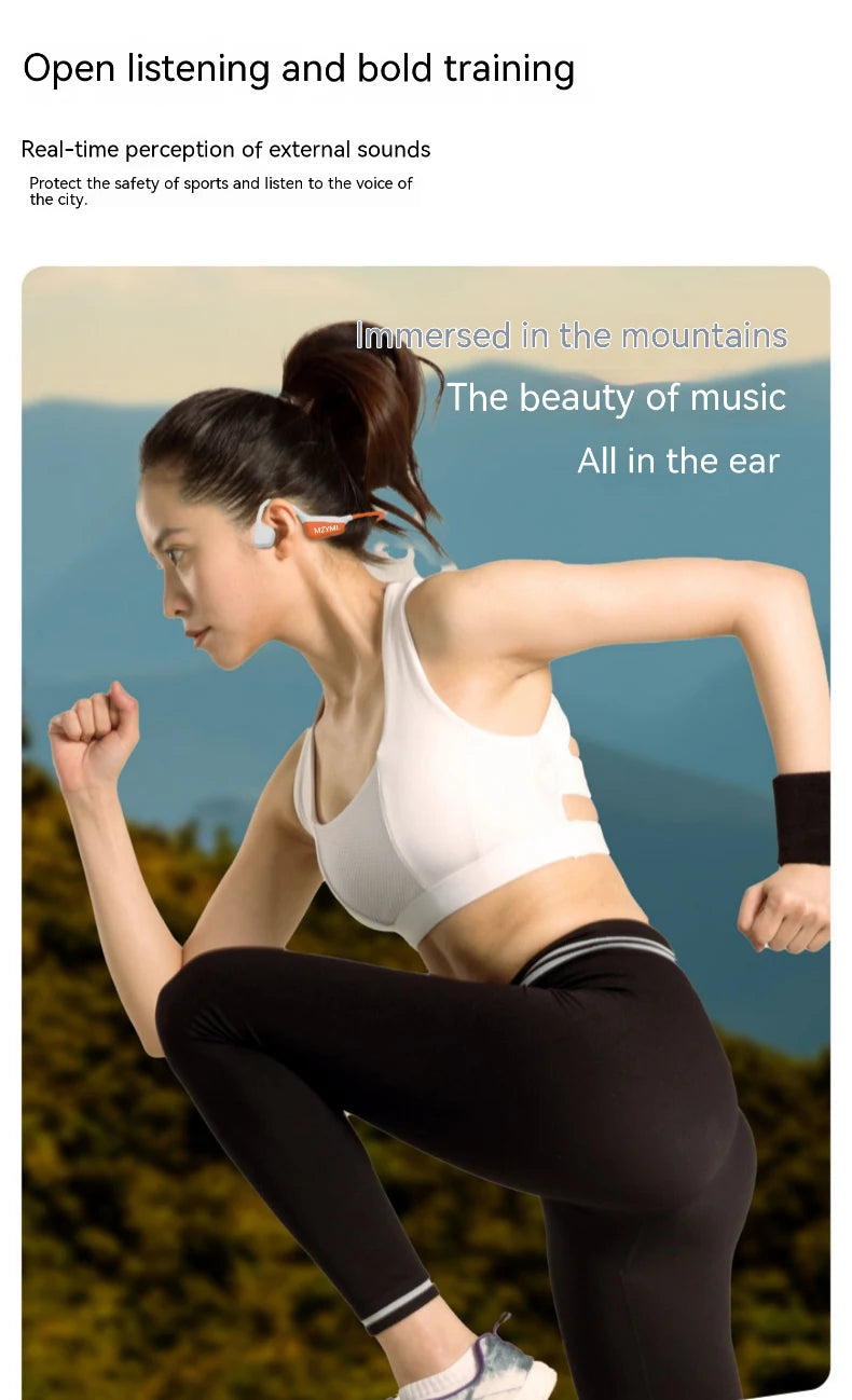 MZYMI A20 Bone Conduction Neckband Wireless Earphones Mijia Bluetooth Headphones Sports Over Ear Headset With Mic Stereo Earbud