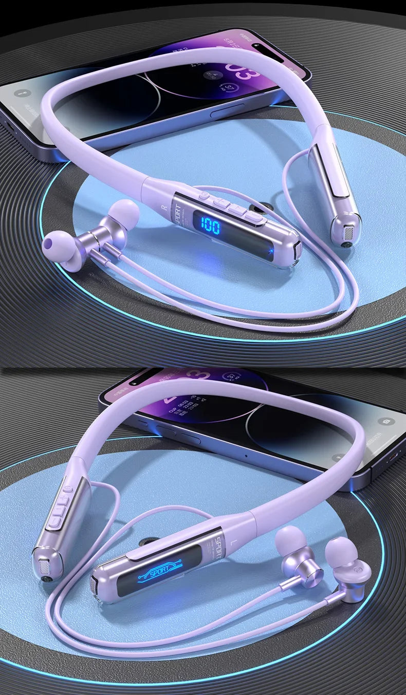 EARDECO 80 Hours Endurance Bluetooth Sport Headphone with Mic Wireless Headphones Bass Stereo Neckband Earphones Bluetooth 5.3