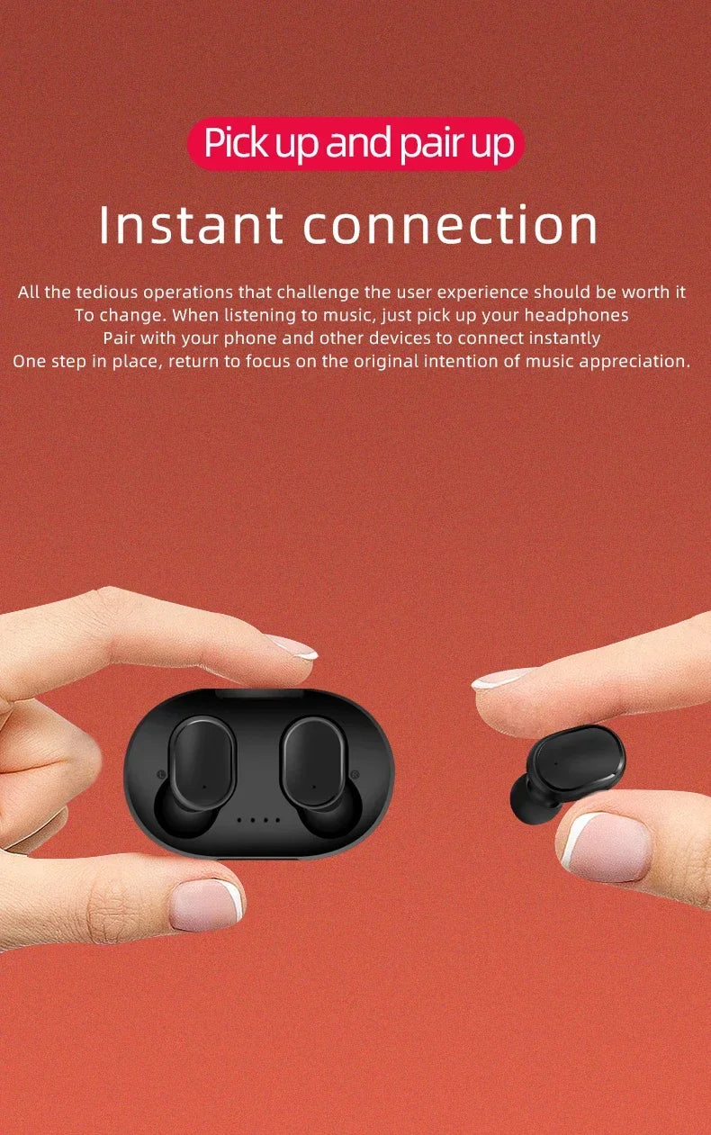 A6S TWS Bluetooth Wireless Headphones Wireless Earbuds 5.0 TWS Earphone Noise Cancelling Mic for Xiaomi iPhone Huawei Samsung
