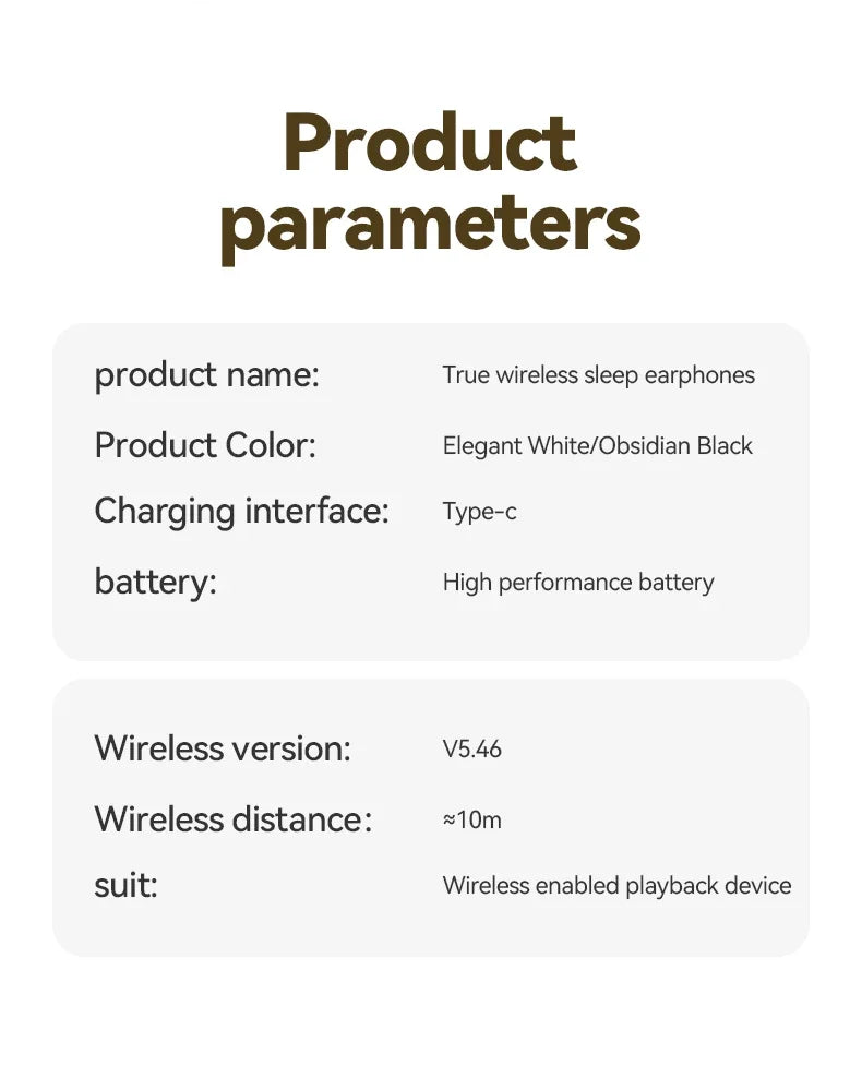 XIAOMI MIJIA M73 TWS Sleep Wireless Earbuds Bluetooth5.4 In Ear Stereo Hidden Earphones Noise Cancelling Headphones With Mic