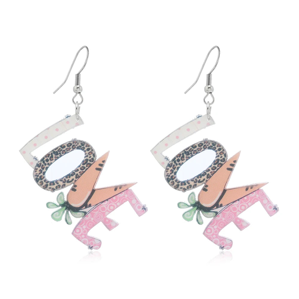 2 PCS Cute LOVE Letter Radish Easter Earrings