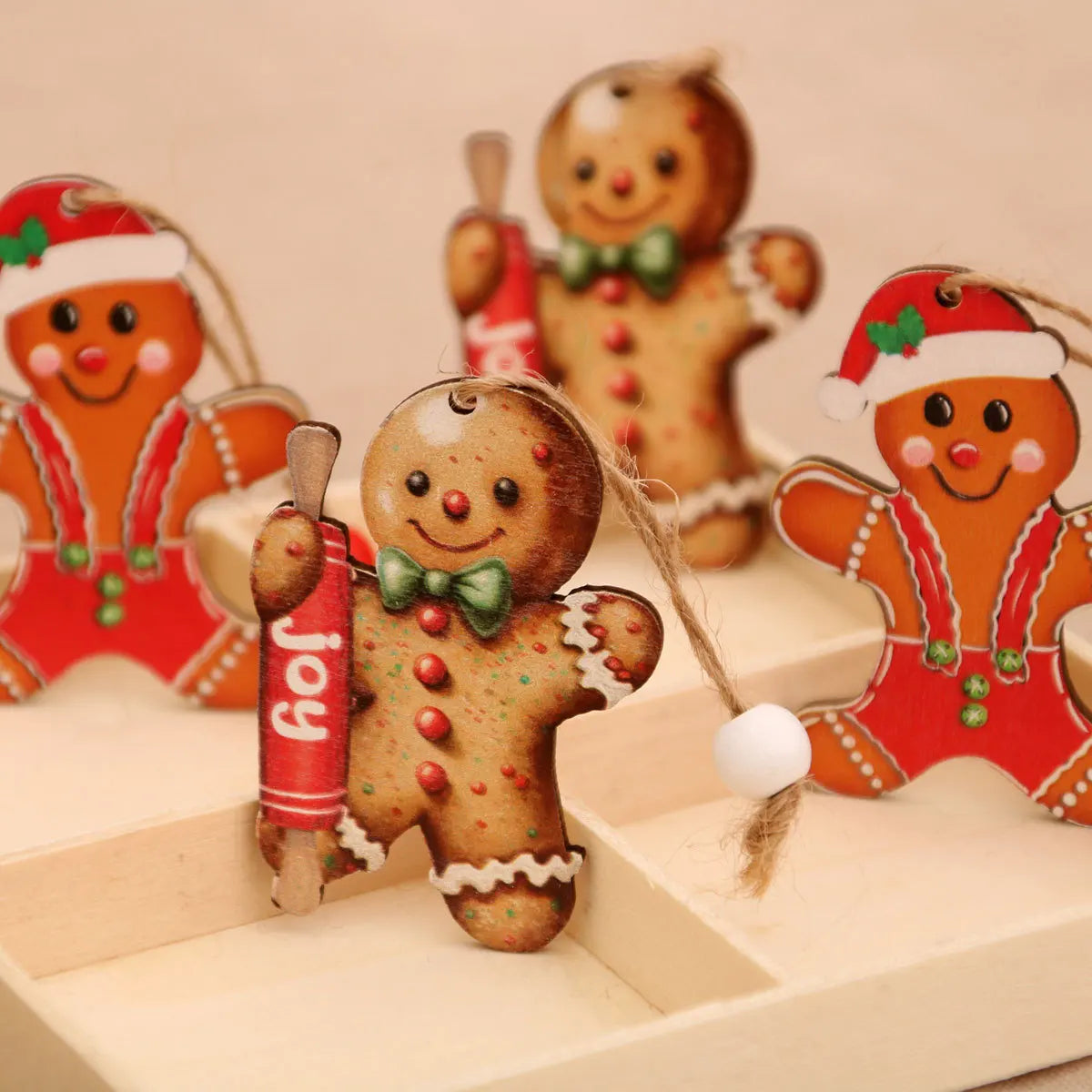 9/12pcs Christmas Dwarf Wooden Pendant Christmas Tree Hanging Ornaments New Year 2024 Christmas Gift Decorations Noel Home Decor