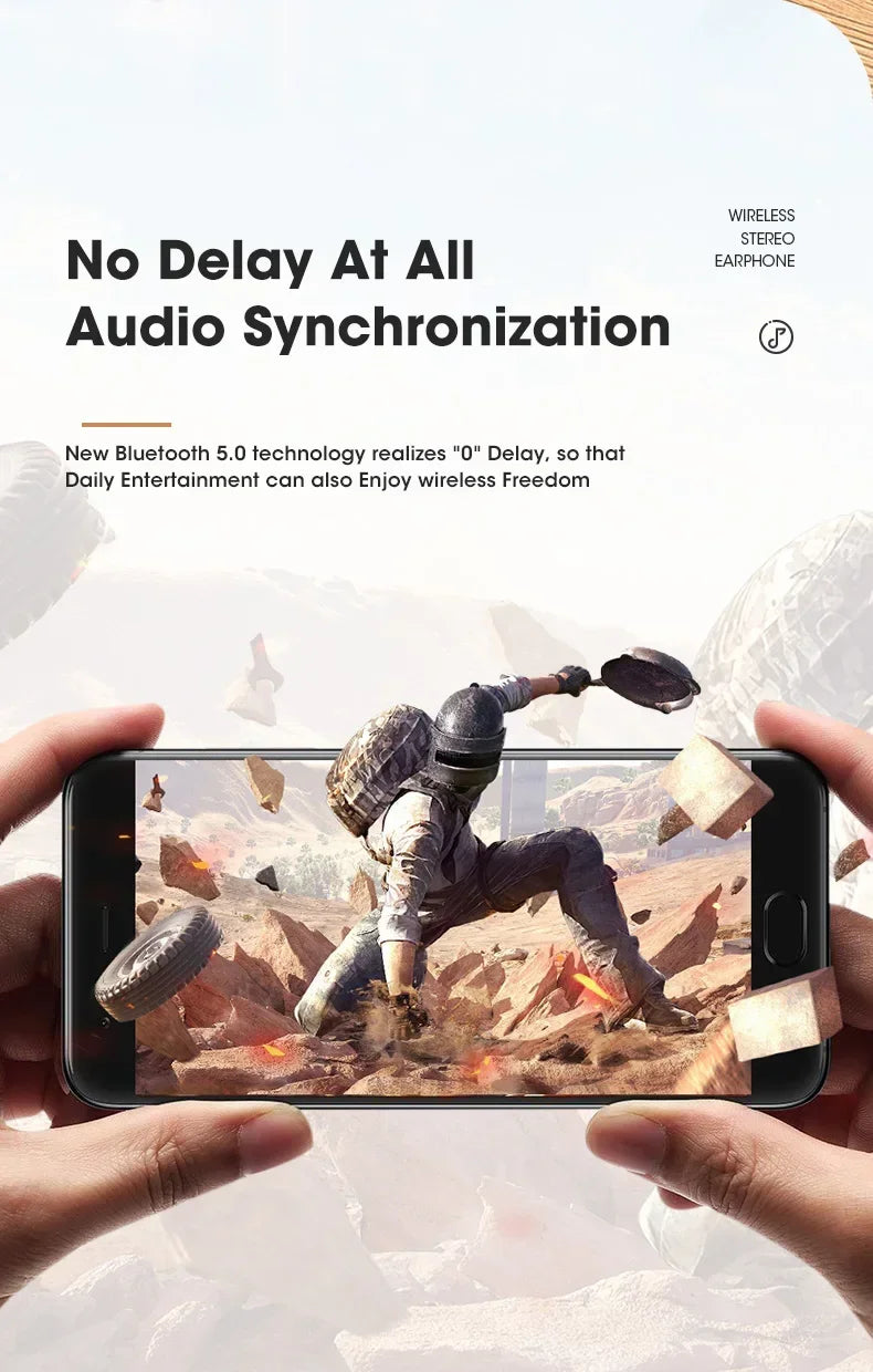 80 Hours Playback Wireless Headphones Bass Sport Bluetooth Headphone HiFi Earbuds Bluetooth Wireless Headset with Microphone