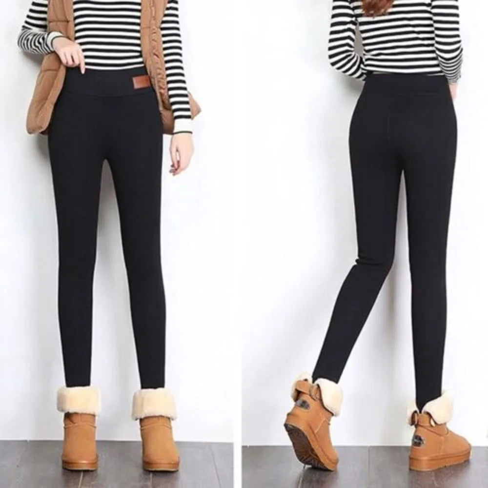 UK Womens Winter Warm Thick Fleece Ed Thermal Pants Stretchy Leggings Ladies