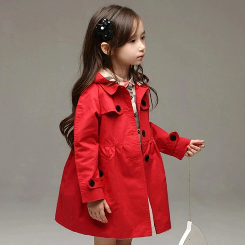 3-10Y Baby Girl's Spring Autumn Hoodied Windbreaker Children Kids Jacket Coat Clothing Teenager Girls Overalls Outerwear Clothes
