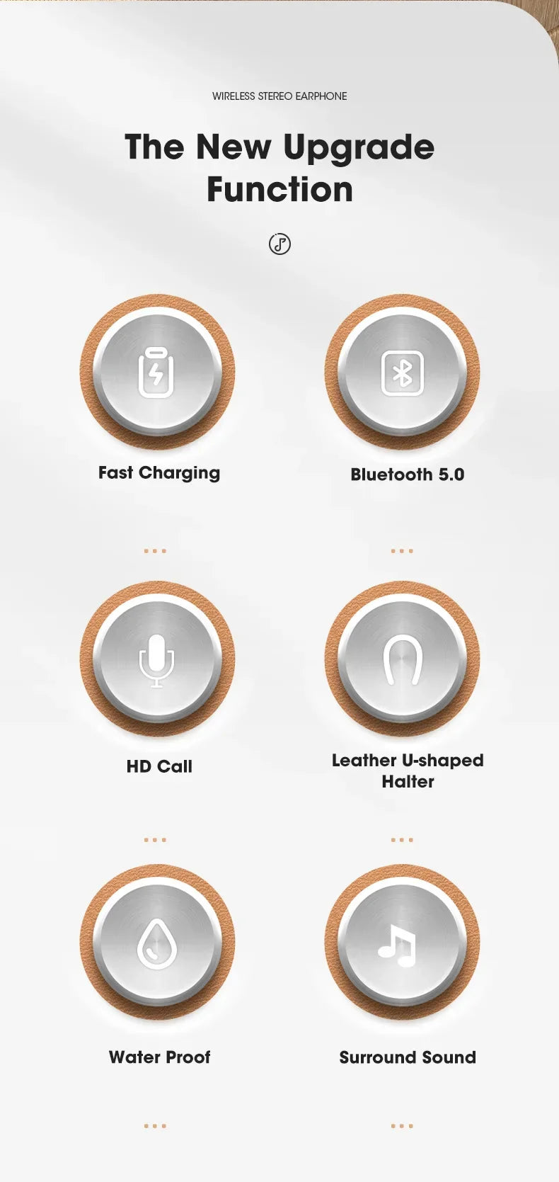 80 Hours Playback Wireless Headphones Bass Sport Bluetooth Headphone HiFi Earbuds Bluetooth Wireless Headset with Microphone