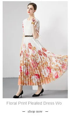 JAMERARY Summer Runway Blue And White Porcelain Two Piece Set Women Flower Print Short Crop Top + Holiday Beach Maxi Skirt Suits