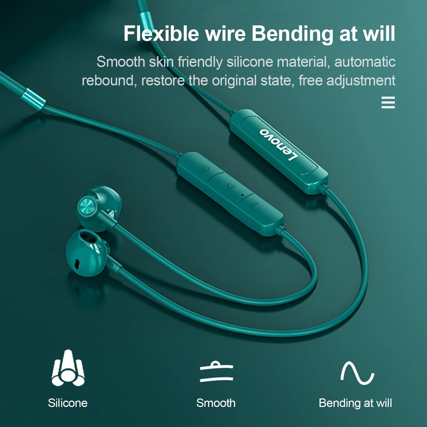 New Lenovo SH1 Wireless Earphone Bluetooth 5.0 Chip HIFI Sound Quality IPX5 Waterproof Sports Headset Magnetic Neckband Earbuds