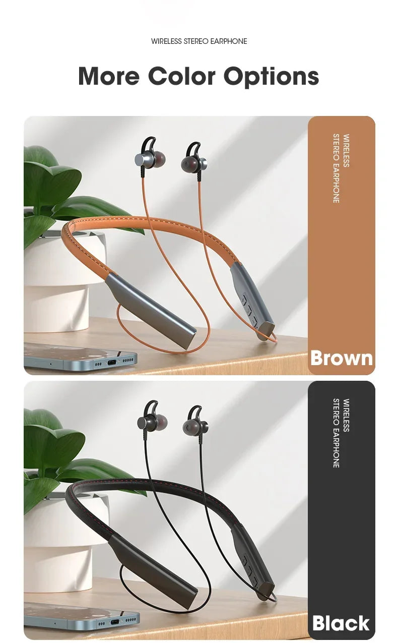 80 Hours Playback Wireless Headphones Bass Sport Bluetooth Headphone HiFi Earbuds Bluetooth Wireless Headset with Microphone