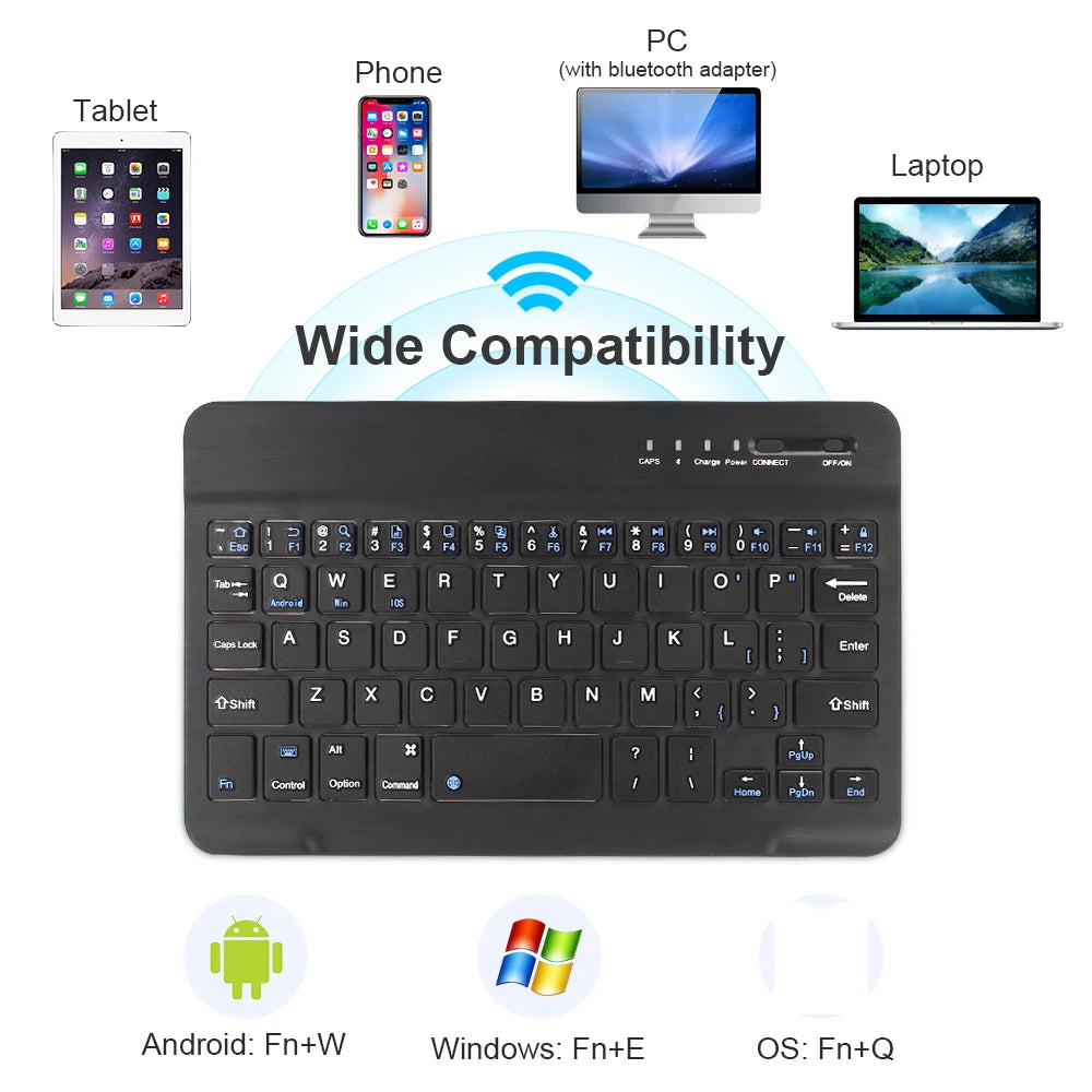 Bluetooth Wireless Keyboard Mini Keyboard For MacBook iPad 2.4G Rechargeable Gaming Receiver For Android iOS Windows