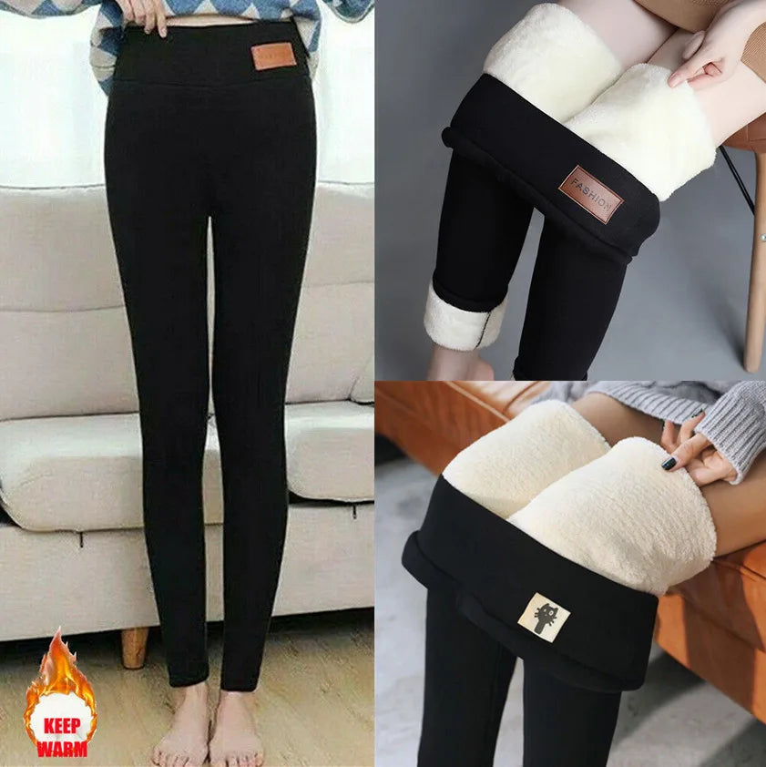 UK Womens Winter Warm Thick Fleece Ed Thermal Pants Stretchy Leggings Ladies