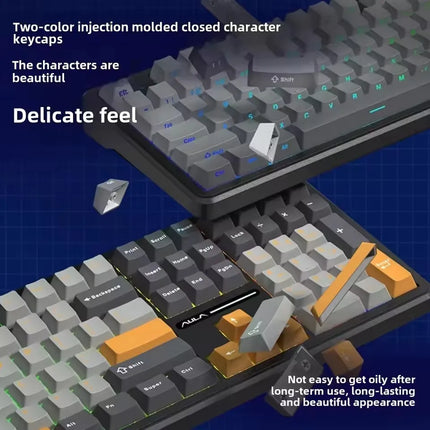 AULA F108 Pro Gaming Mechanical Keyboard Tri Mode Custom Multi-Knob Screen RGB Esports Wireless Keyboard with TFT Smart Display