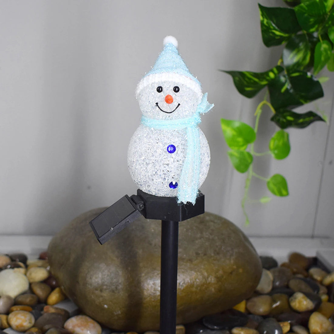 2024 New Christmas Snowman Decoration Light LED Solar Lights Outdoor Waterproof Post Lamp Garden Lawn Landscape Nightlight