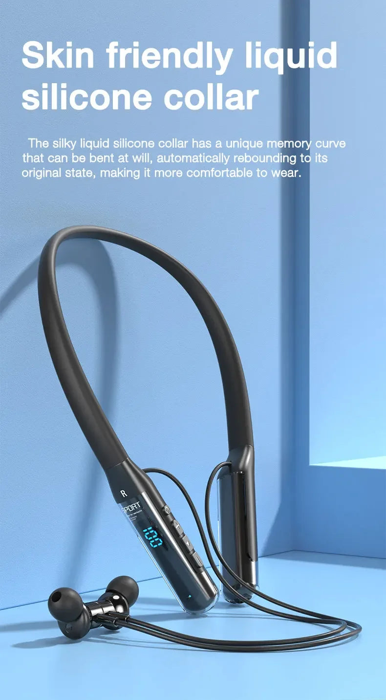 EARDECO 80 Hours Endurance Bluetooth Sport Headphone with Mic Wireless Headphones Bass Stereo Neckband Earphones Bluetooth 5.3