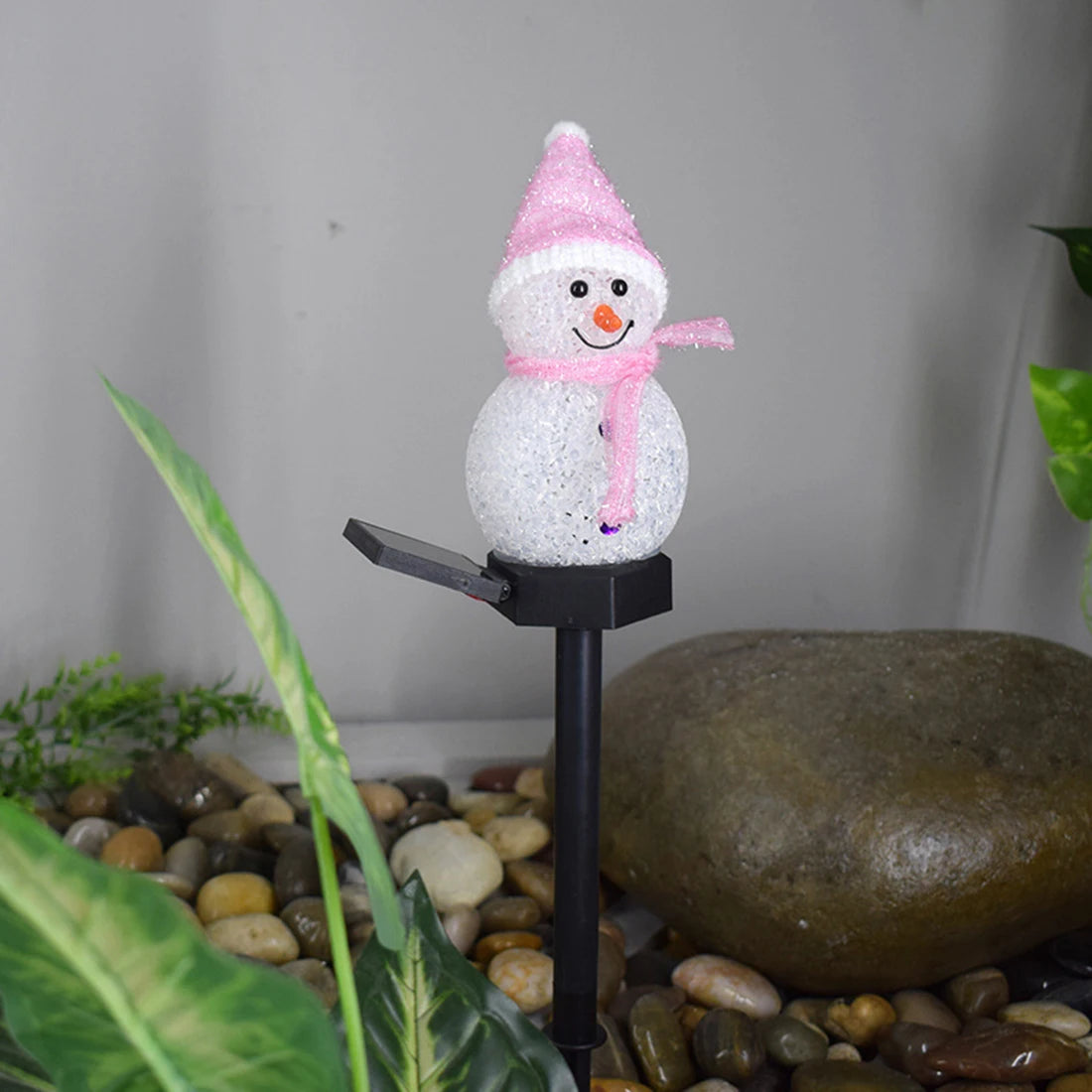 2024 New Christmas Snowman Decoration Light LED Solar Lights Outdoor Waterproof Post Lamp Garden Lawn Landscape Nightlight