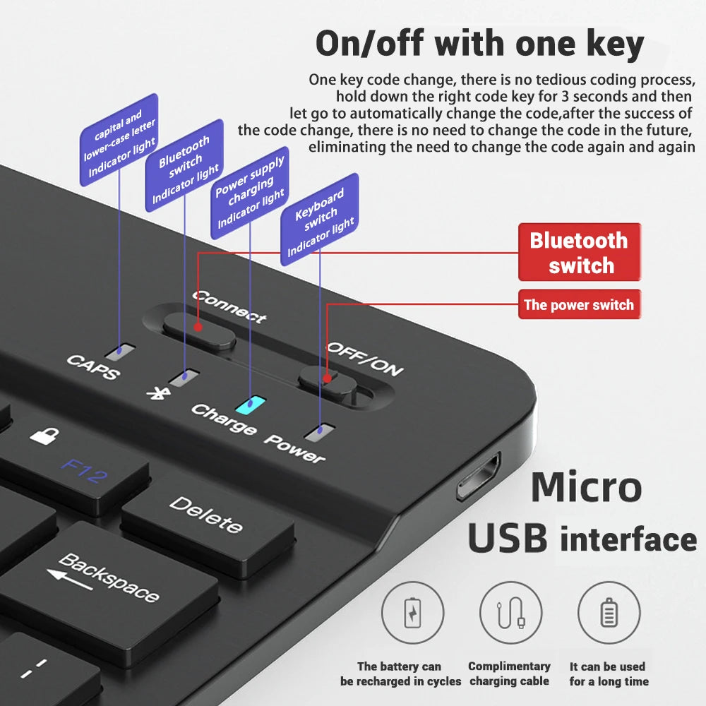 For iPad Backlit Backlight Bluetooth Keyboard Mouse For IOS Android Windows Portuguese Arabic Russian Spanish keyboard and Mouse