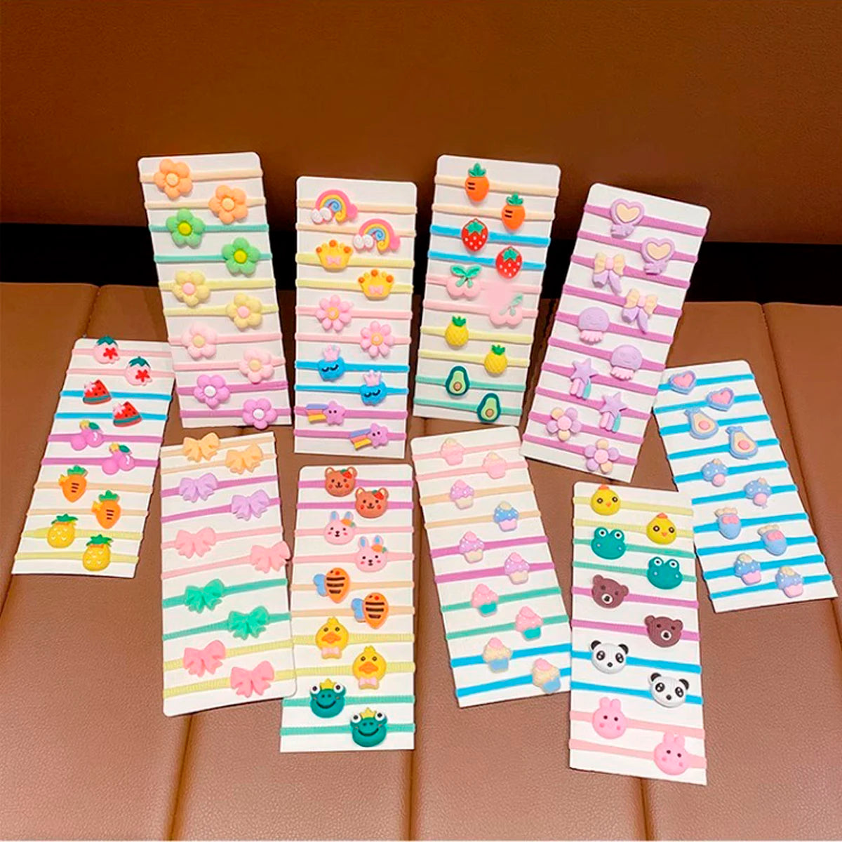 30pcs opp bag packaging Cartoon Towel Loop Hair Tie for Girls Stretch Hair Tie Delivered with Random Delivery