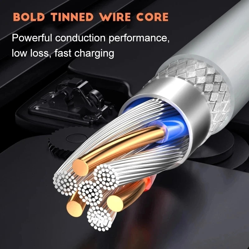 NNBILI 1-3PCS 10A 100W Type C Super Fast Charging Cable Data Cord For Samsung Huawei Xiaomi Redmi Quick Charing USB C Cables NNB