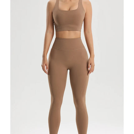 Women's Gym Two Piece Set Yoga Bra Underwear Tight Training Pants Bottom Pants Fitness Clothing Fitness Pants Set Exercise Set