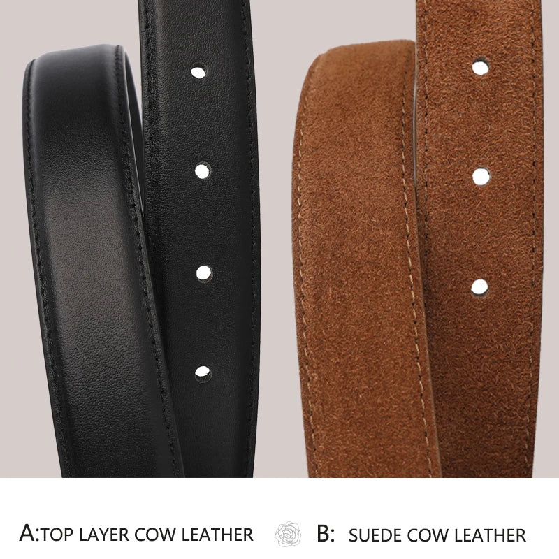 Luxury Genuine Leather Women Belt for Jeans and Dress Vintage Suede Cowhide Waistband Golden Square Buckle Ladies Trendy Belts