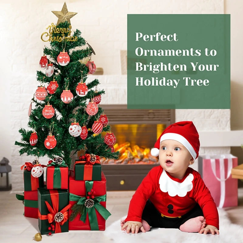 12Pcs Christmas Decoration Wooden Hanging Christmas Tree Pendant Ornaments for Home Decor Party Xmas Navidad New Year Accessory