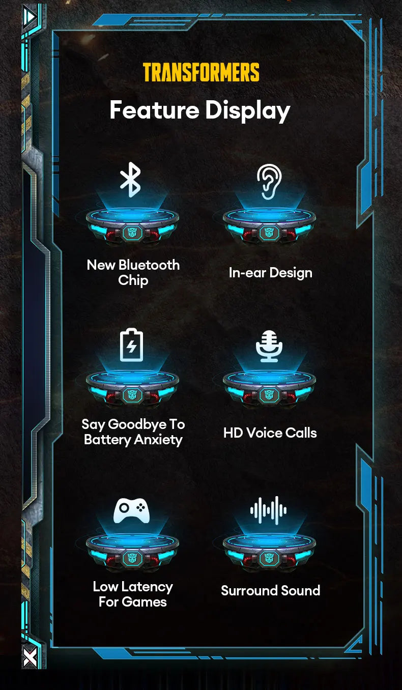 free shippping items cheap TRANSFORMERS TF-T10 True Wireless Bluetooth Earphones Music Headphones High Quality Choice Earbuds