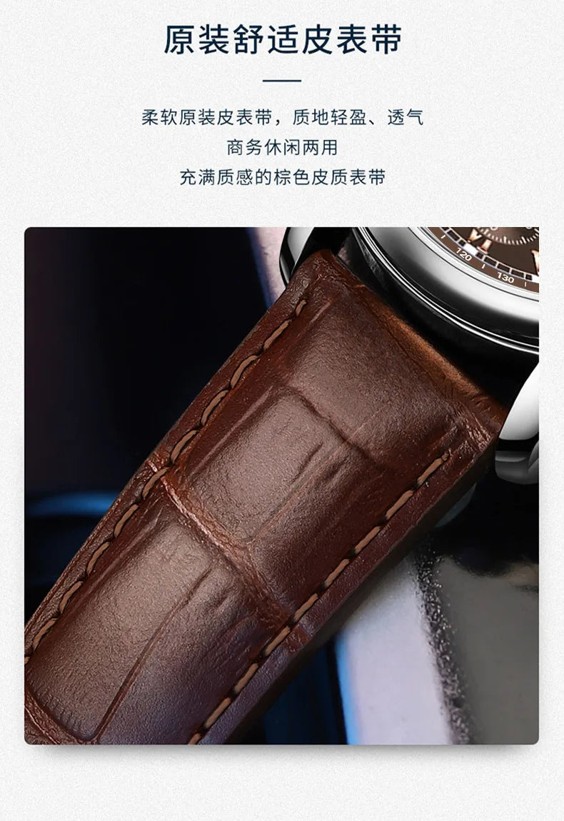 Luxury Brand Watch Mens Quartz Watches Leather Strap Fake Three Eye Fashion Business Wristwatch Dropshipping relogios masculinos