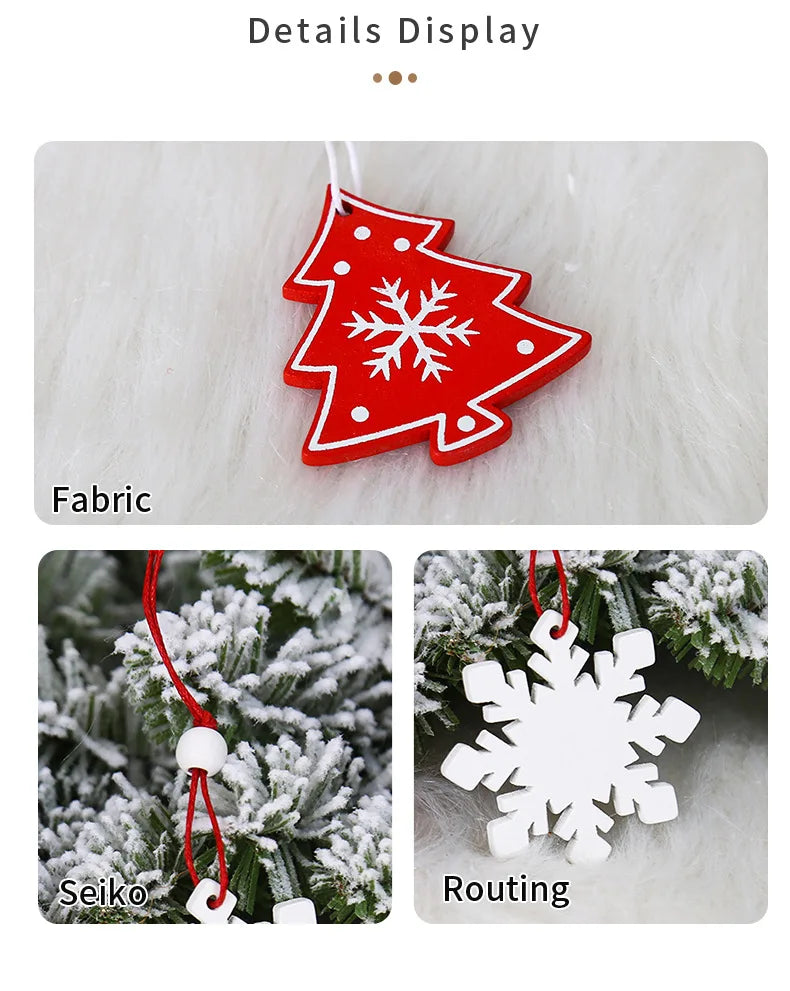 9/12pcs Christmas Dwarf Wooden Pendant Christmas Tree Hanging Ornaments New Year 2024 Christmas Gift Decorations Noel Home Decor