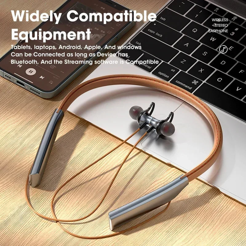 80 Hours Playback Wireless Headphones Bass Sport Bluetooth Headphone HiFi Earbuds Bluetooth Wireless Headset with Microphone