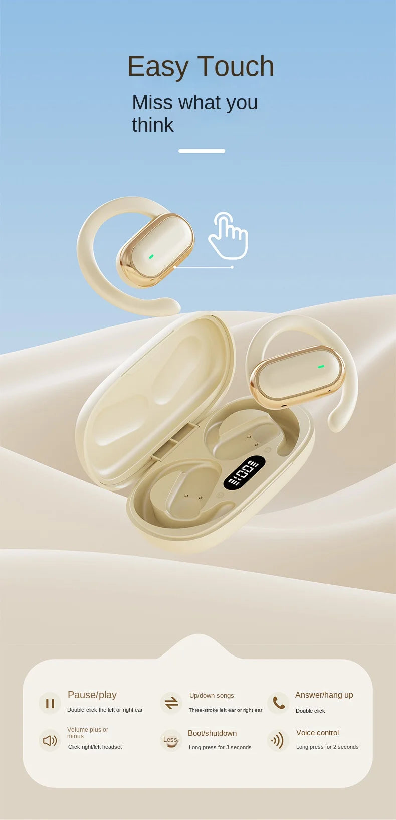 Original X96 TWS Bluetooth Headphones Wireless LED Digital Display Earphones Noise Reduction OWS Headset for Xiaomi Huawei Phone