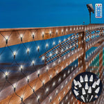 Outdoor Net Lights Solar Powered Mesh Lights for Bushes, 3X2m Mini Led Fairy Lights Solar Garden Tree Lights Outside Fairy String Lights Green Wire with Remote (Warm White)